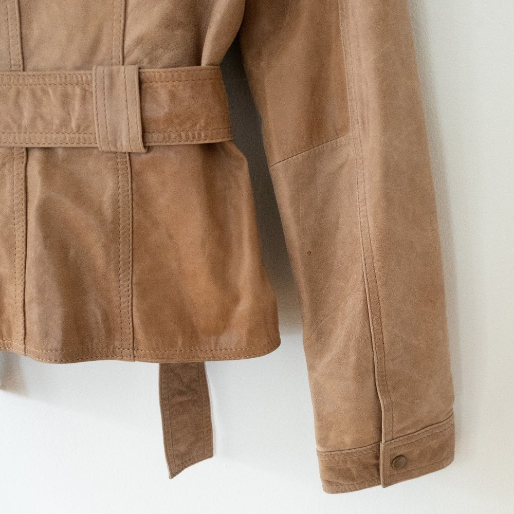 Soia & Kyo Tie Waist Leather Jacket - Picture 9 of 9